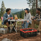 49L Collapsible Crate, Milk Crate for Storage, Foldable Storage Crate, Stackable Crate for Organizing for Home, Shopping, Camping, School, Office, Warehouse, Red