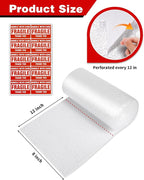 2-Pack Bubble Cushioning Wrap Rolls, 3/16" x 8" x 72' ft Total [2 Rolls of 36 Feet], Perforated 12" 20 Fragile Stickers for Shipping, Packaging, Mailing