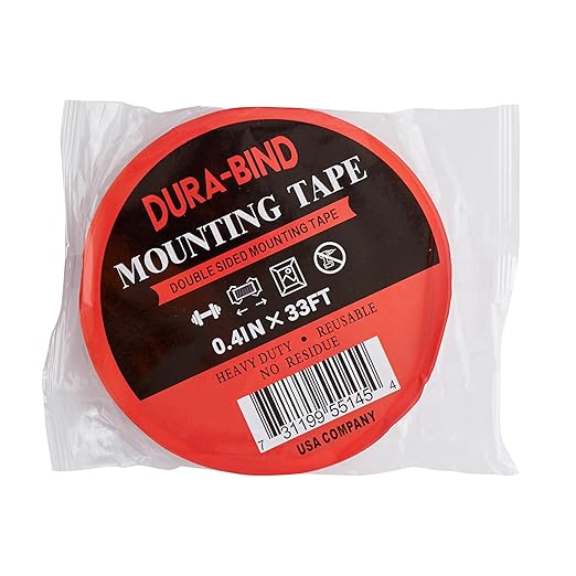 Heavy Duty Mounting Tape, Double Sided VHB Foam Tape; for LED Light Strips, Car Tape, Decor and More. Waterproof, Extra Long Roll 33ft, Black (0.40 inch)