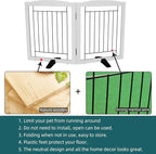Dog Fence Indoor - 2-Panel Freestanding Dog Gate for Doorways, Hallways, House or Stairs -40x24-Inch Retractable Foldable Expandable Wood Pet by SFJC (White) ﻿
