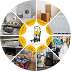 Electric Stair Climbing Dolly, Heavy Duty, Powered Stair Climber Dolly Cart with 6 Wheels Motor Powered for Furniture Logistics Warehouse, Black & Yellow, 120W