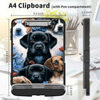 Clipboard with Storage High Capacity Plastic Nursing Clipboards with Pen Holder File Folder Storage Box Clipboard with Heavy Duty Clips for Teacher,Doctor,Offices-Lovely Dog