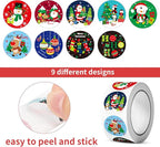 SHYGO® 1“ Christmas Envelope Seal Stickers Embossed Foil, Merry Christmas Stickers for Envelope Sealing, for Cards Making Invitation Gift Packaging Crafts Xmas Party Favor Decor, 1000 Pcs 2 Rolls