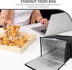 Large Capacity Insulated Pizza Bag with Double Zippers Lightweight Thermal Food Cooler for Hot and Cold Foods Portable Grocery Insulated Carry Bag