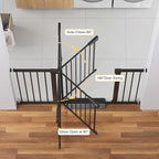 Cumbor 2 Pack 29.7-54.2" Baby Gate for Stairs, Mom's Choice Awards Winner-Auto Close Dog Gate for doorways, Easy Install Pressure Mounted Pet Gate Indoor, Walk Thru Wide Safety Gate for Dog, Black