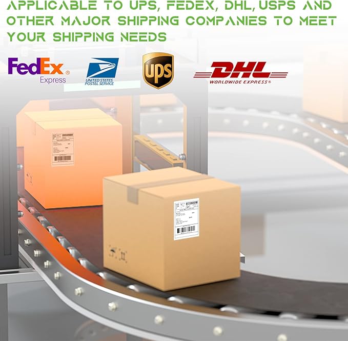 MFLABEL 4x6 Direct Thermal Shipping Labels - 12 Rolls of 450 Labels/Roll, Compatible with Zebra 2844/ZP450/ZP500/ZP505, USPS/FedEx/UPS/Amazon Shipping, Smudge-Resistant & Permanent Adhesive