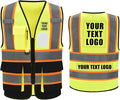 AYKRM Custom Logo Personalised Printed High Visibility Reflective 2 two tone work construction Safety Vest