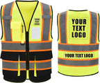 AYKRM Custom Logo Personalised Printed High Visibility Reflective 2 two tone work construction Safety Vest
