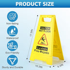 4-Pack Caution Wet Floor Sign,17.5" Height,Bright Yellow Double-Sided Folding A-Shaped Frame Design, Bilingual Caution Message