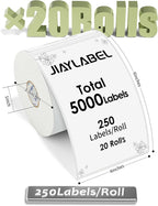 4x6 Thermal Mailing Labels for Direct Thermal Label Printer Shipping Sticker Paper for Address Postage Big Packing 250 Labels/Roll, 20 Rolls, Total 5000PCS