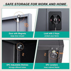 SISESOL Metal Storage Cabinet with 2 Doors and 6 Shelves,Gray Metal Cabinet with Lock,71" Lockable Garage Storage Cabinets,Locking Steel Cabinets for Home,Office,Garage,School