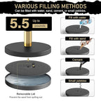 kaiyomi 8Pcs Stanchions Posts Velvet Ropes with Red Carpet and Sign Frame, Water or Sand-Fillable Base, Suitable for 8.5" x 11" A4 Paper Size Sign Frame for Red Carpet Party Decoration (Black&Golden)