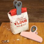 COOK WITH COLOR Bag Clips - Heavy Duty Chip Clip and Refrigerator Magnet Clips for Food Storage with Air Tight Seal Grip, Pink and Grey, Pack of 8