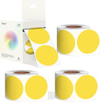 2 - Inch Round Yellow Color - Coding Stickers,4 Rolls, 2000 PCS Multipurpose Strong - Adhesive Labels for Office,Inventory,Organizing