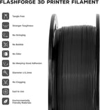 FLASHFORGE PLA Filament 1.75mm, 3D Printer Filament 1kg (2.2lbs) Spool, Dimensional Accuracy +/- 0.02mm, 3D Printing Filament Easy to Use and Fits for Most FDM 3D Printers (Black)