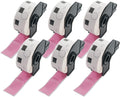BETCKEY - 1 Inch Large Round Labels Replacement for Brother DK-1218 (0.94 in Dia), Compatible with Brother QL Label Printers [6 Rolls/6000 Labels, Pink]