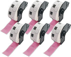 BETCKEY - 1 Inch Large Round Labels Replacement for Brother DK-1218 (0.94 in Dia), Compatible with Brother QL Label Printers [6 Rolls/6000 Labels, Pink]
