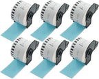 BETCKEY - Continuous Labels Replacement for Brother DK-2223 (1.9 in x 100 ft), Compatible with Brother QL Label Printers [6 Rolls/Continuous Labels, Light Blue]