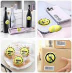 MFLABEL 2" Round Holographic Thermal Labels - 400pcs Gold Waterproof Sticker Roll for Small Business Logo, Compatible with MUNBYN/Rollo/Phomemo (Not for Dymo/Brother)