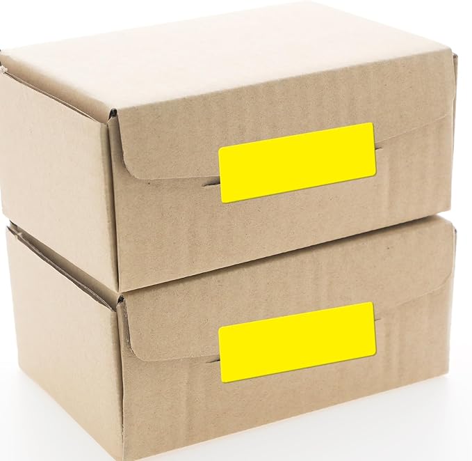 Yellow Color Coding Labels 1 × 2 Inches Self-Adhesive Vinyl Rectangle Stickers Waterproof Name Tags Removable Roll for Office School Home 500 PCS