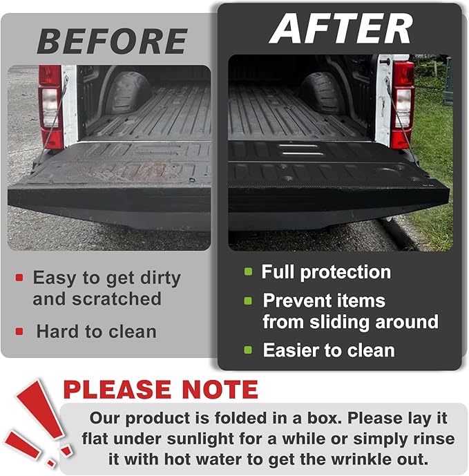 TripleAliners Tailgate Mat Compatible with Ford Super Duty F250/F350/F450 2017-2022 Accessories Truck Tailgate Liner Bed Cover All-Weather Protector Cargo Cover Custom Fit for 2017-2022 F250/F350/F450
