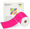 3 X 5 Inch Printable Waterproof Rectangle Color Coding Labels, 300 Per Roll Adhesive Color Coding Stickers for Bar-Codes, Address, Small Business Labeling, Fluorescent Pink