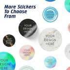 100 Custom Vinyl Stickers - Upload Your own Image, Text, Design, Logo - Personalized Logo Labels for Handmade, Packaging, Bottle, Jars, Candle, Brand Stickers (Gold Marble, 4x4)