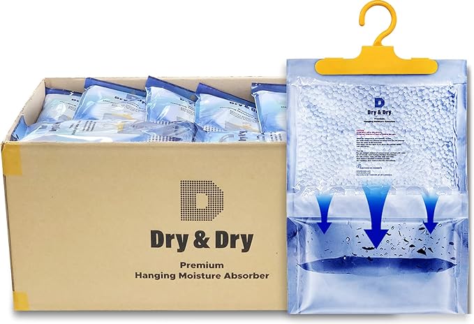 Dry & Dry 90 Packs [Net 14.1 Oz/Pack] Moisture Absorbers for Home, Basement & Bedroom - Small Dehumidifiers