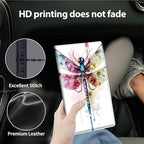 Car Registration and Insurance Holder, Leather Car Glove Box Organizer, Cool Car Accessories for ID, Driver's License Cards & Essential Document,business cards,Men&Women,Color Dragonflys