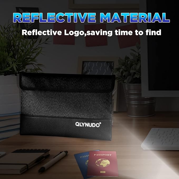 5200℉ Fireproof Document Bag, Fireproof Money Bag for Cash, Fireproof Pouch for Important Documents and Valuables, 11x7.7 Inch, Waterproof Zipper