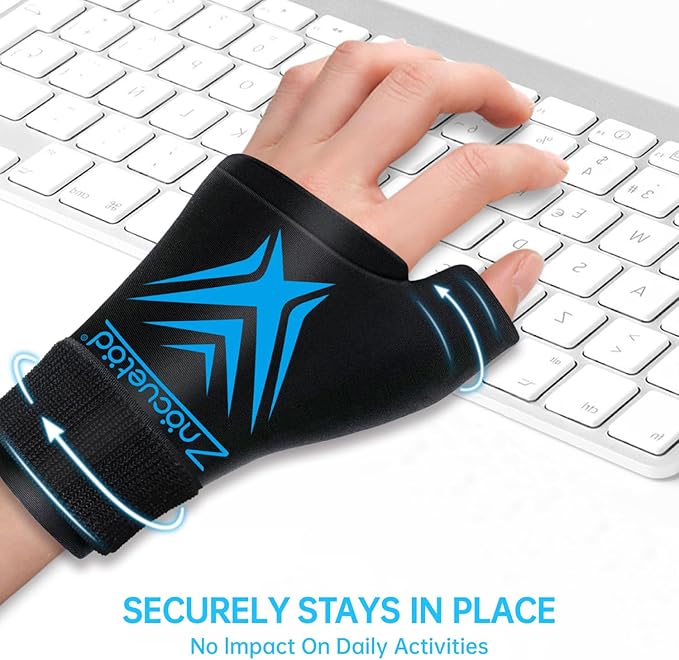 Wrist Ice Pack Wrap for Pain Relief Reusable Wrist Brace Cold Gel Gloves Hand Thumb Ice Packs for Injuries Surgery Recovery Hot Cold Compress Therapy for Carpal Tunnel Tendonitis Swelling Arthritis