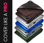 PROTARP Extreme Heavy Duty 22 Mil Tarp Cover, Waterproof, UV Resistant, Rip and Tear Proof, Poly Tarpaulin with Reinforced Edges for Roof, Camping, Patio, Pool, Boat. (Brown/Black 30′ X 30′)