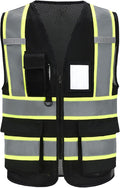 A-SAFETY Mesh High Vis Vest Lightweight Reflective Construction Vest with Pockets Safety Vest for Men/Women