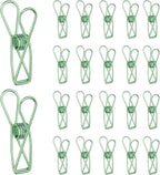 PATIKIL 50Pcs Paper Office Binder Clips, 1.26" Small Metal Wire Hollow Out Paper Clamps Long Tail Binder Clips for Photo Clothes Hanging Office Home Kitchen Food Package, Green