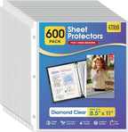 KTRIO 600 Pack Sheet Protectors 8.5 x 11 inch, Clear Page Protector for 3 Ring Binder, Plastic Sleeves for Binders, Top Loading Paper Sheets Document Sleeve Letter Size, Office & Home
