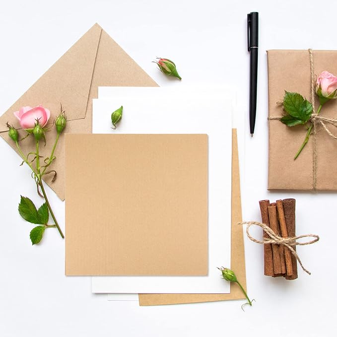 100 Pcs Corrugated Cardboard Sheets Set Corrugated Packaging Pads Paper Flat Cardboard Filler Inserts Sheet Pads Rectangle for Delivering Packing Separators Art Crafts Supplies (Brown, 12 x 12 Inch)