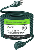 Outdoor Extension Cord Waterproof 50 FT, Green 14/3 SJTW Heavy Duty, Flexible 100% Copper 3 Prong Extension Cord for Lawn, Garage,UL Listed