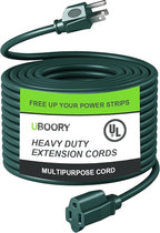 Outdoor Extension Cord Waterproof 100 FT, Green 14/3 SJTW Heavy Duty, Flexible 100% Copper 3 Prong Extension Cord for Lawn, Garage,UL Listed