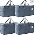 Moving Bags Heavy Duty Extra Large, Moving Boxes, Moving Supplies Essentials,Storage Bins with Lids, Plastic Packing Totes, Storage Bags for Clothes with Handles & Zippers(Grey, 4 Pack)