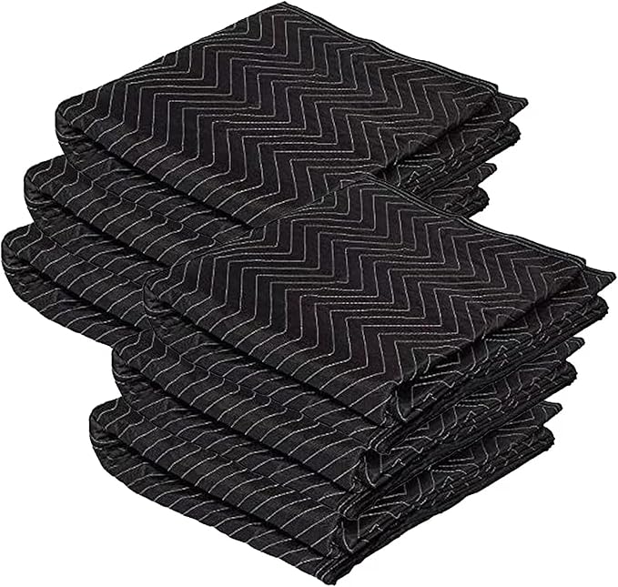 6 Pack Moving Blanket 40x 72" Moving Pads for Furniture Protection Quilted Packing Shipping Blankets for Furniture Moving Supplies (6 Pack)