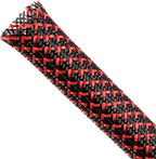 Braided Cable Sleeving, PET Expandable Braided Cable Sleeve, Flexible Mesh Sleeving Cord Management for Audio Video and Other Home Device, Cord Protector from Pets (Black Red, 5/8" x 25ft)