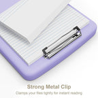 Piasoenc Clipboard with Storage, 8.5 x 11 Organization Box with Pen Holder and A4 Legal Paper Folder, Folio & Side-Opening, Low Profile Clip,for Nurses,Teachers, Size 14 x 9.6 x 1.2 in, Purple