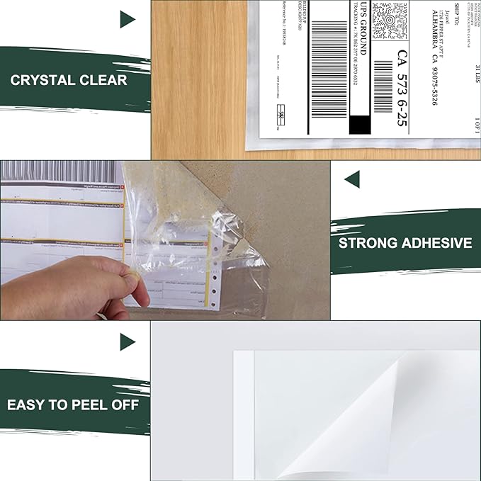 Clear Adhesive Top Loading Packing List Pouches 4.5'' X 5.5'', Shipping Label Sleeves, Packing Slip Envelopes (200 Bags)