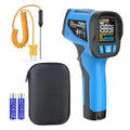 Infrared Thermometer Temperature Gun, Non-Contact High Temp Thermometer with Probe, 30:1 Laser Pyrometer with Color LCD for Cooking, Engine, Kiln, Forging, HVAC & Industrial, -40℉ to 2462℉