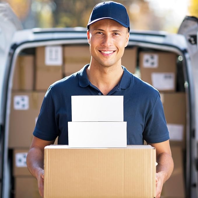 Eupako 9x6x4-Small-Shipping-Boxes-30-Pack-White-Corrugated-Box-Mailers, Cardboard Boxes for Packaging Small Business, Mailing