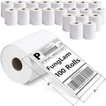FungLam 100 Rolls 4x6 Direct Thermal Shipping Labels, 250 Labels Per Roll, 1" Core, Perforated, White Mailing Postage Shipping Label Compatible with Zebra 2844 ZP-450 ZP-500 ZP-505