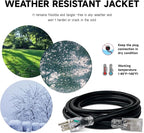 EP 15 Ft Lighted Outdoor Extension Cord - 10/3 SJTW Heavy Duty Black Extension Cable with 3 Prong Grounded Plug for Safety, UL Listed