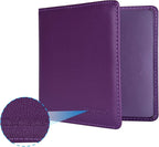 Wisdompro Small Car Registration and Insurance Documents Holder - Premium PU Leather Vehicle Glove Box Paperwork Wallet Case Organizer for ID, Driver's License, Key Contact Information Cards