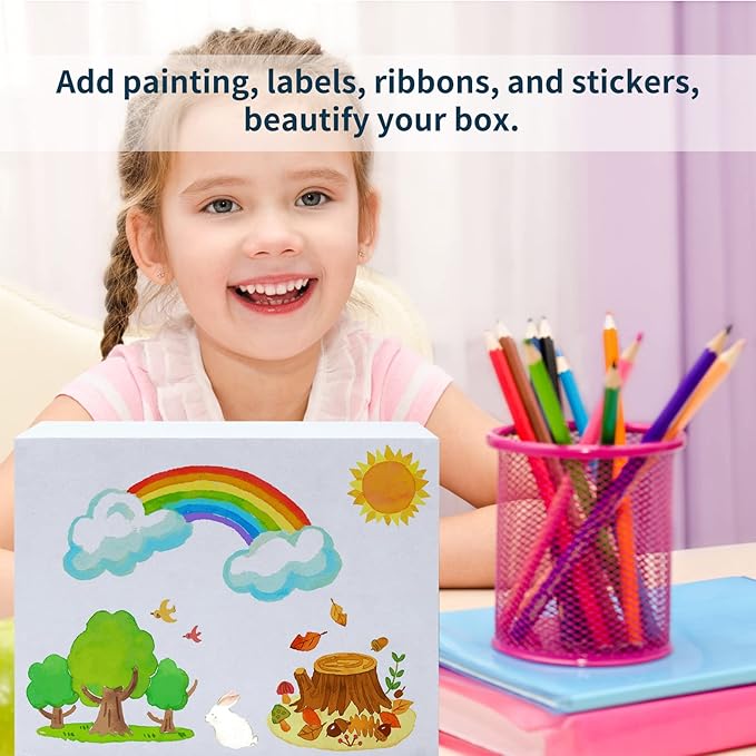 WIFTREY 8x6x4 Small Shipping Boxes 25 Pack for Mailing,Packing, White Corrugated Cardboard Boxes for Small Business
