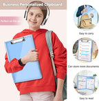 Clipboard with Storage,Heavy Duty Clip Boards 8.5x11 with 2 Storage Case,Clear Visible Top Panel Storage Clipboard,Side Opening Clip Boards,Nursing Clipboard Folder Case for Office Supplies-Aqua Blue